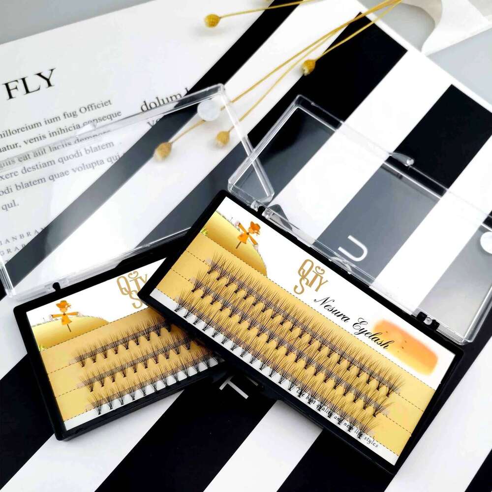1 box 60 clusters 10/20D extension individual eyelashes, Natural Thick False Eyelashes, , Individual Eyelash Bunche X250702
