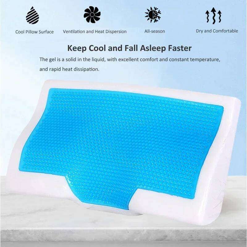 Summer Gel Orthopedic Memory Foam Pillow Slow Rebound Comfy Sleeping Butterfly Shaped Pillows Neck Support Cervical Breathable