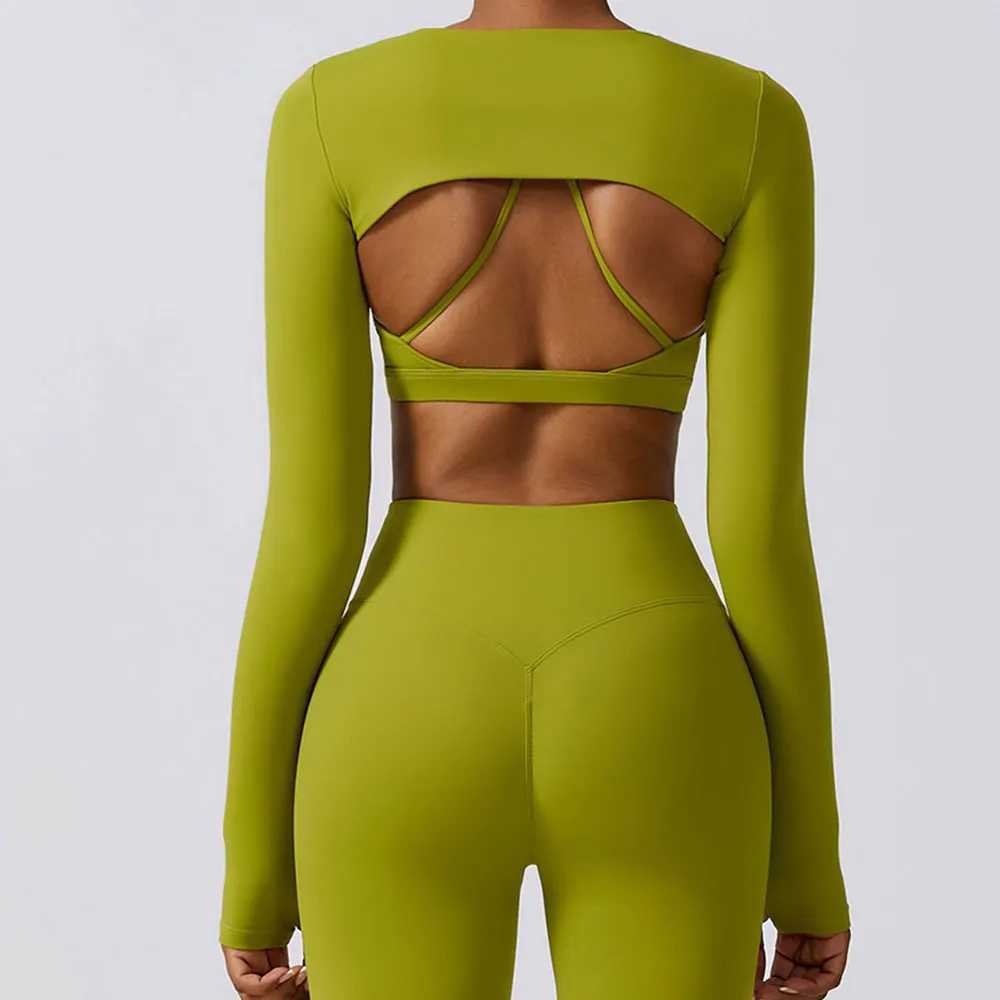 Sports Camisole Yoga Long Sleeve Shawl Yoga Top Nude Fitness Top Gym Push Ups Workout Top Running Sports Smock XJ250702