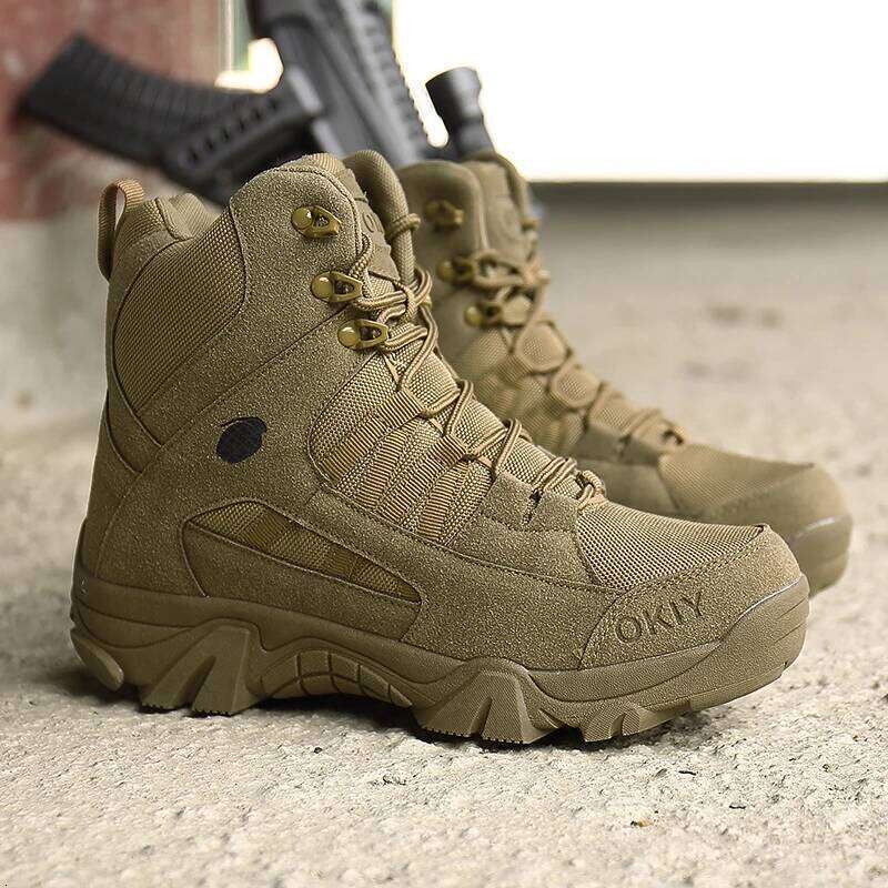 Men Tactical Lace Up Breathable Male Army Desert Boot Climbing Hiking Shoes Safety Unisex Hunting Boots Motorcycle