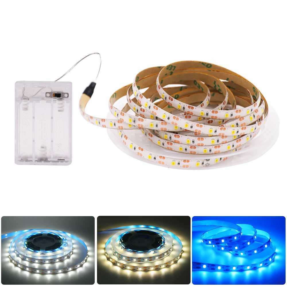 3AA Battery 5V USB LED Strip 2835 White Warm/Blue Flexible Ribbon Night light For TV Background Lighting 50CM 1M 2M 3M 5M W250701