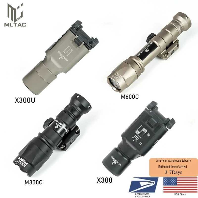 US Warehouse SF M600C M300C X300 X300U Ultra Tactical Scout Light Rifle Weapon Flashlight Hunting Momentary+Constant LED Lamp XJ250701