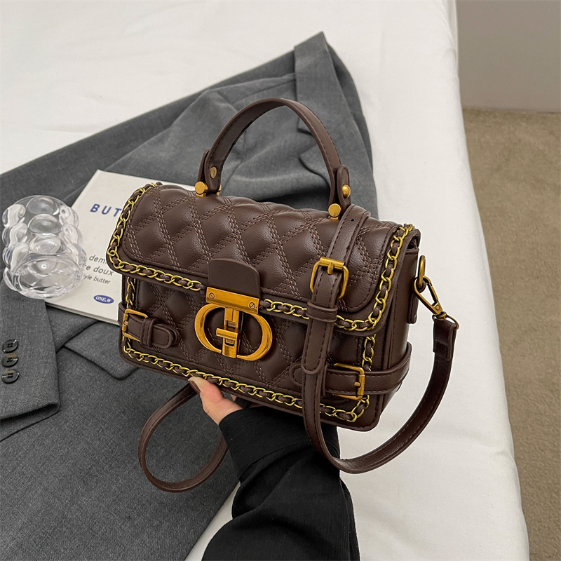 Designer bag free shipping new fashionable casual light luxury high-end texture chain bag shoulder crossbody bag for women