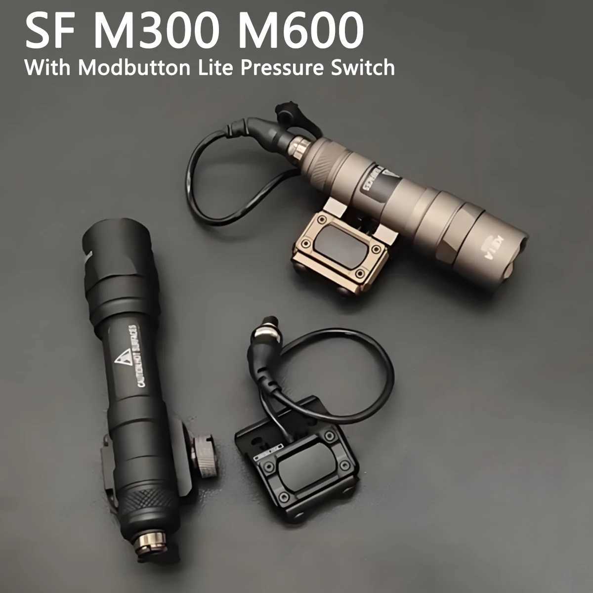 Surefire M300 M600 Flashlight With UNIT Modbutton Lite Pressure Switch 20mm Rail Rifle Airsoft M600C M600B Weapon Scout Light XJ250701