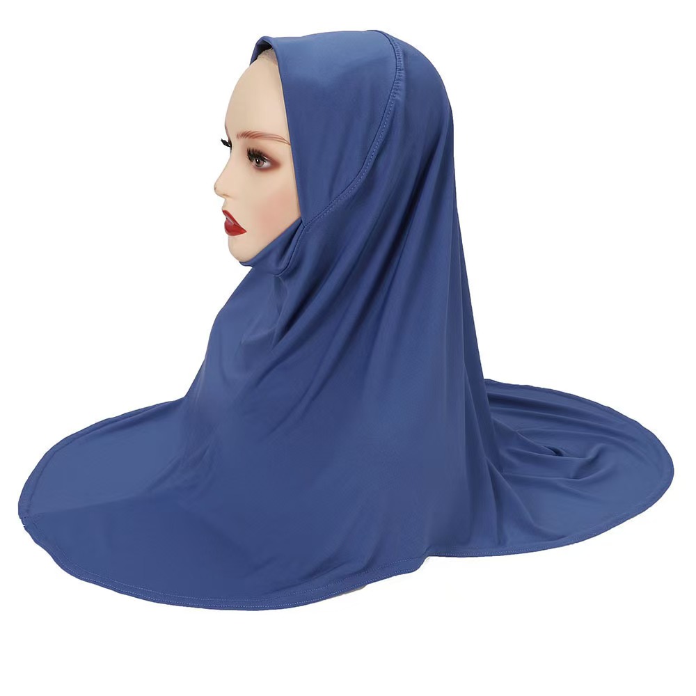 T1112 ladies' headscarf double layer round edge headscarf bottoming cap high elastic gauze scarf