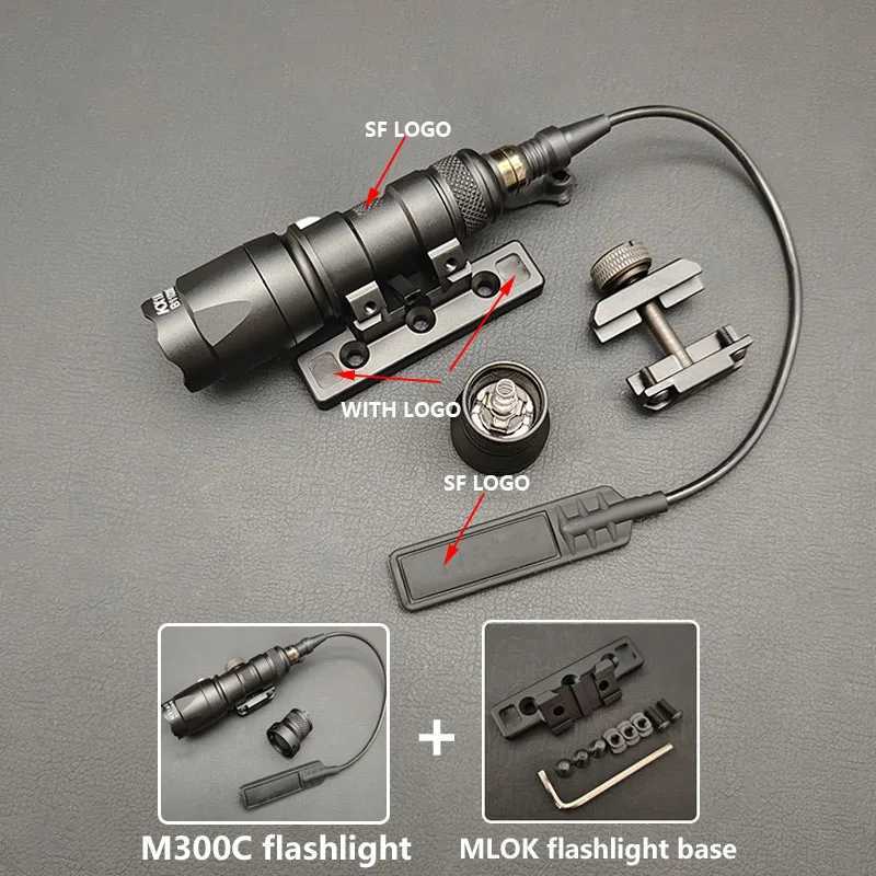 Tactical Airsoft SF M300 M600 M600C Flashlight M300C Hunting Weapon Light Momentary Remote Switch Fit Keymod M-Lok Picatinny XJ250701