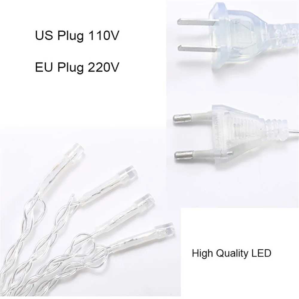 3x2m 8Modes Curtain Lights Fairy String Light Garland 220V 110V Festival Christmas Decoration New Year Wedding Party W250701