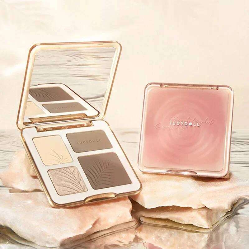 New Judydoll Facial Highlighter Makeup Palette Matte Shadow Shimmer Nose Natural Color Glow Powder Lasting 3d Contour Cosmetics X2507