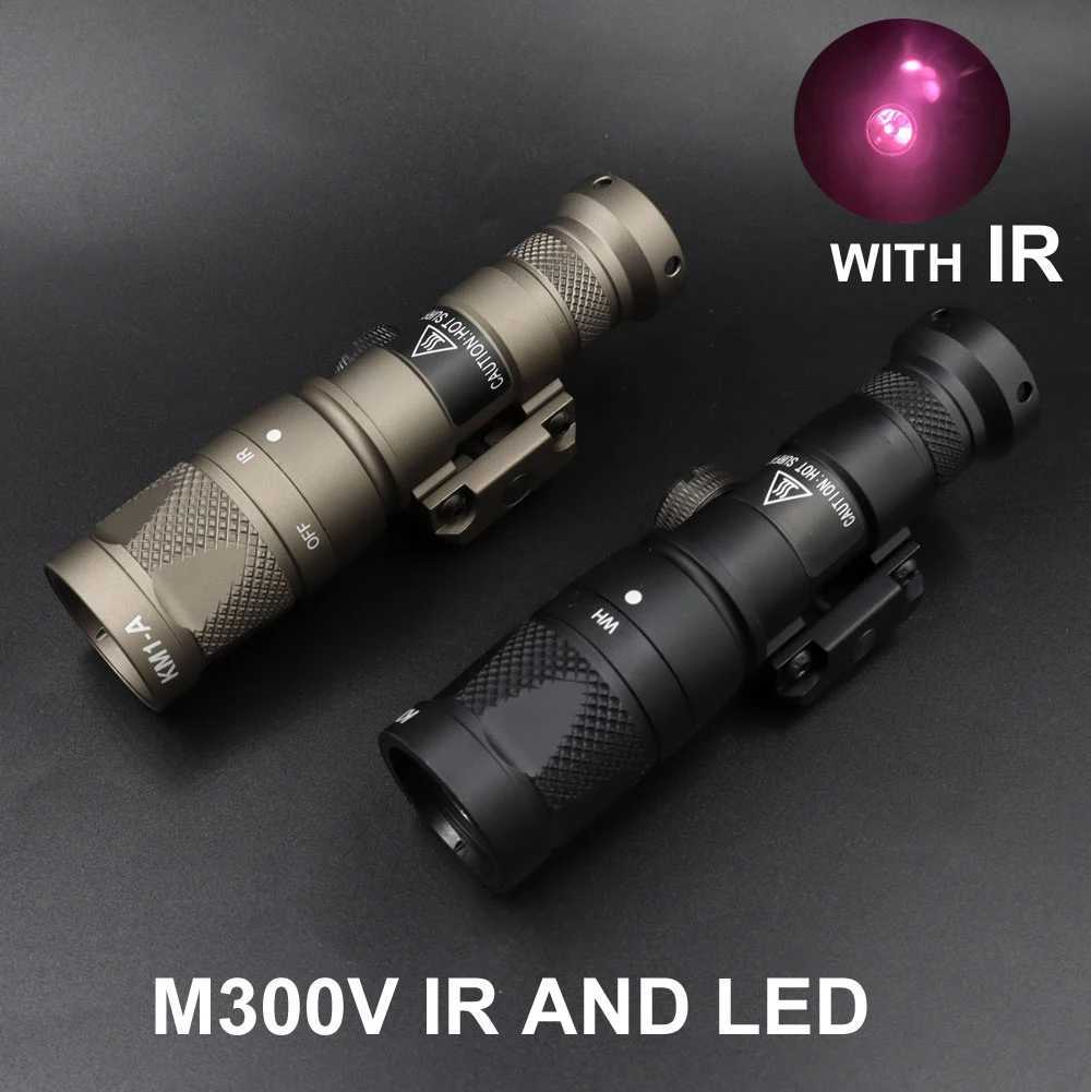 Tactical Light M300V IR Lighting LED White Scout Flashlight w/ Remote Pressure Switch for Hunting Picatinny Rail XJ250701