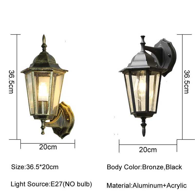Europe Style Retro E27 Wall Lamp Courtyard Garden Outdoor Waterproof Lighting Aisel Stairs Residential Balcony Porch Fixtures XJ250624