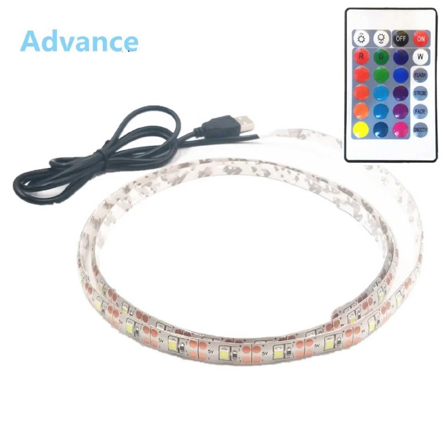 USB LED Strips SMD3528 light 5V adapter string Christmas desk Decor lamp tape For TV Background Lighting 5V 50CM 1M 2M 3M 4M 5M W250701