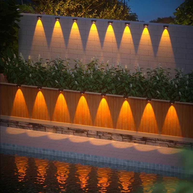 1/2/4PCS Solar Wall Lights Outdoor Waterproof Garden Step Lighting for Yard Fence Stair Pathway Decoration Outside Solar Lights XJ250624