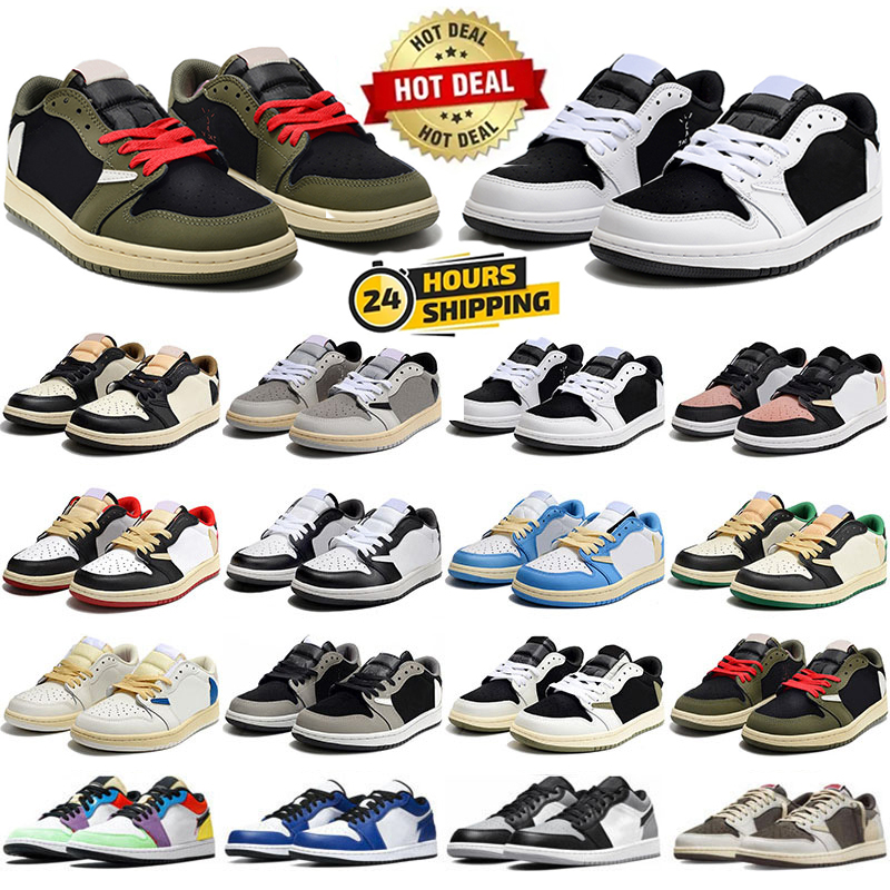 Designer Low Basketball Shoes Fashion UNC Pine Green Pairs University Blue Smoke Grey Red Yellow Banned Bred Black Toe Court Purple Men Women Sneakers 36-47