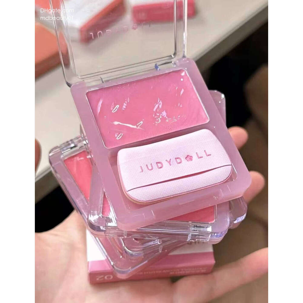Judydoll Water Light Blusher Cream Mirror Watery Moisturizing Gloss Texture Portable ltipose Expanding With Puff X250702