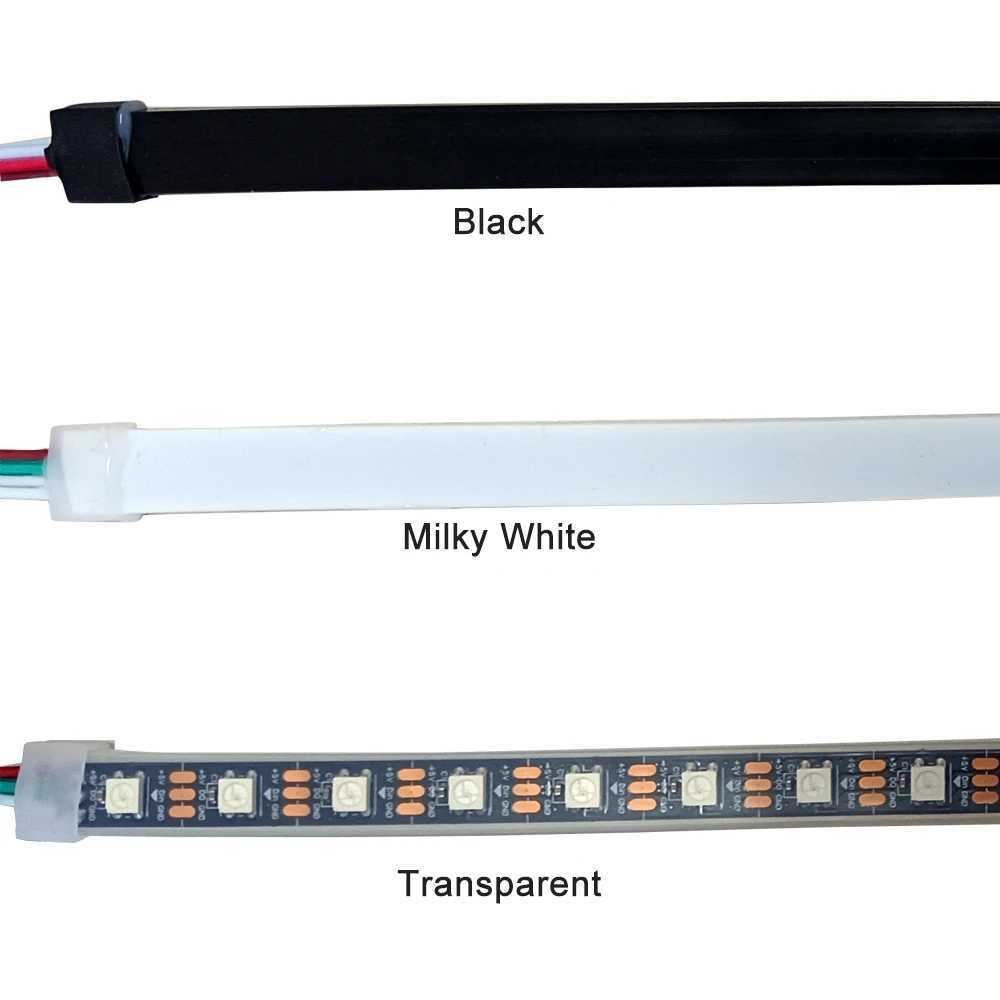 WS2812B LED Strip Individually Addressable IP67 Waterproof With Black White Transparent Cover Tube 10mm 5050 RGB 3Pin 60LEDs/m W250701