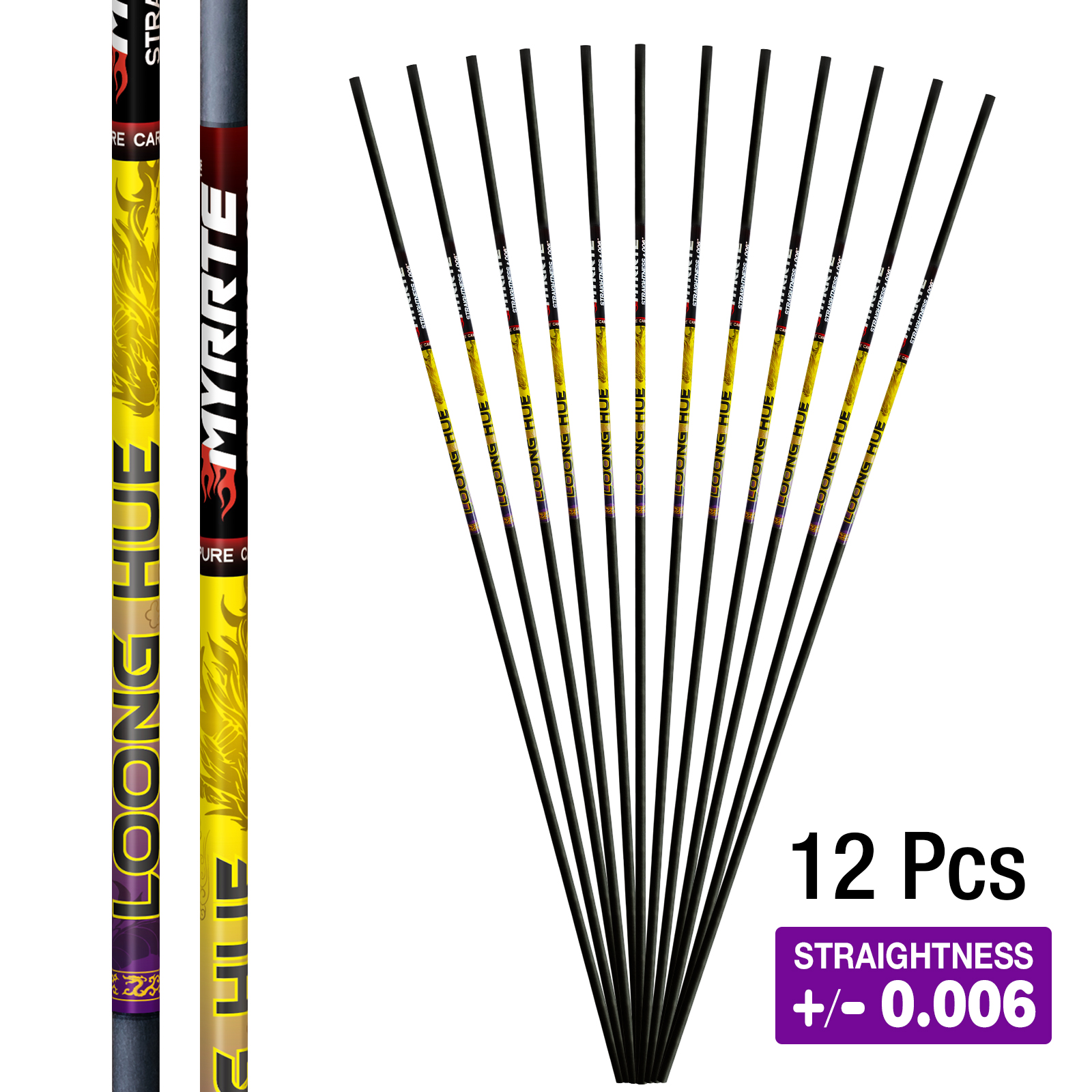 Carbon Shaft DIY 31-inch 12Pcs +/-.006 Straightness Spine 350-1500 Pure Carbon Arrow Shaft Arrows Hunting Shooting Shaft Can Be Customized