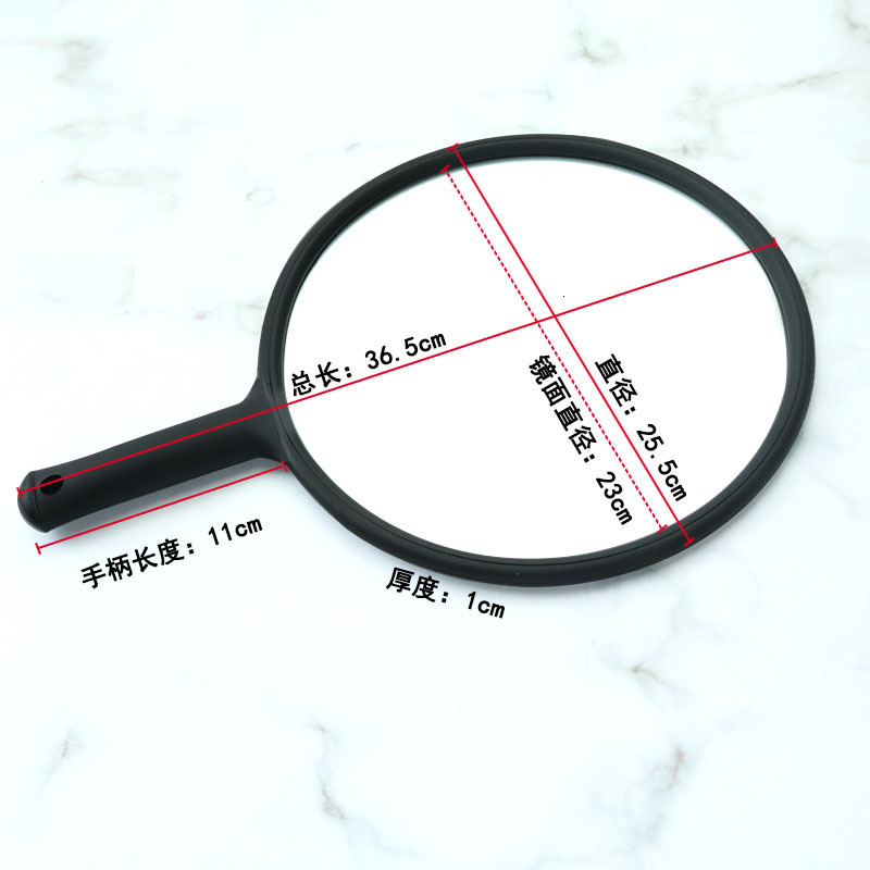 Beauty Salon Back HD Large Dwe74 Handheld Hairdressing Round Handle Makeup Mirror