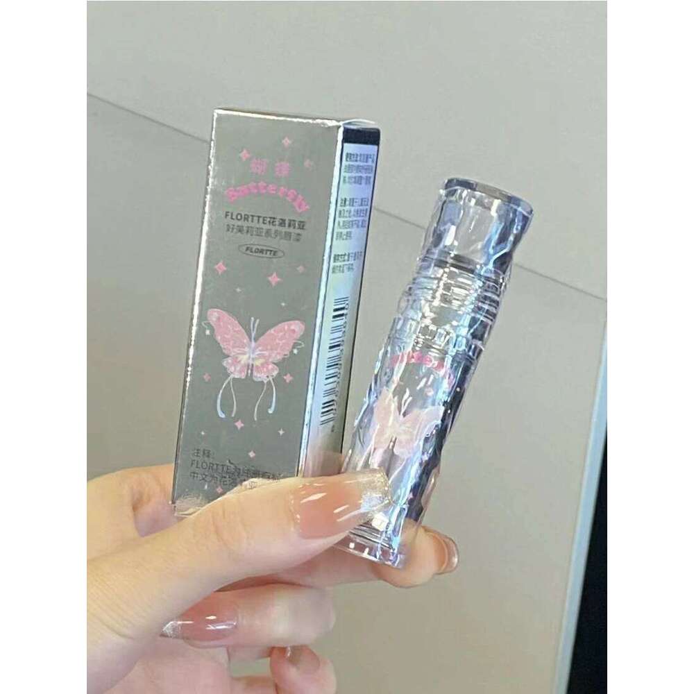 FLORTTE Butterfiy Series Lipstick Mirror Lipgloss Surface Waterproof Film-forming Long Lasting Not Easily Decolorized X250702