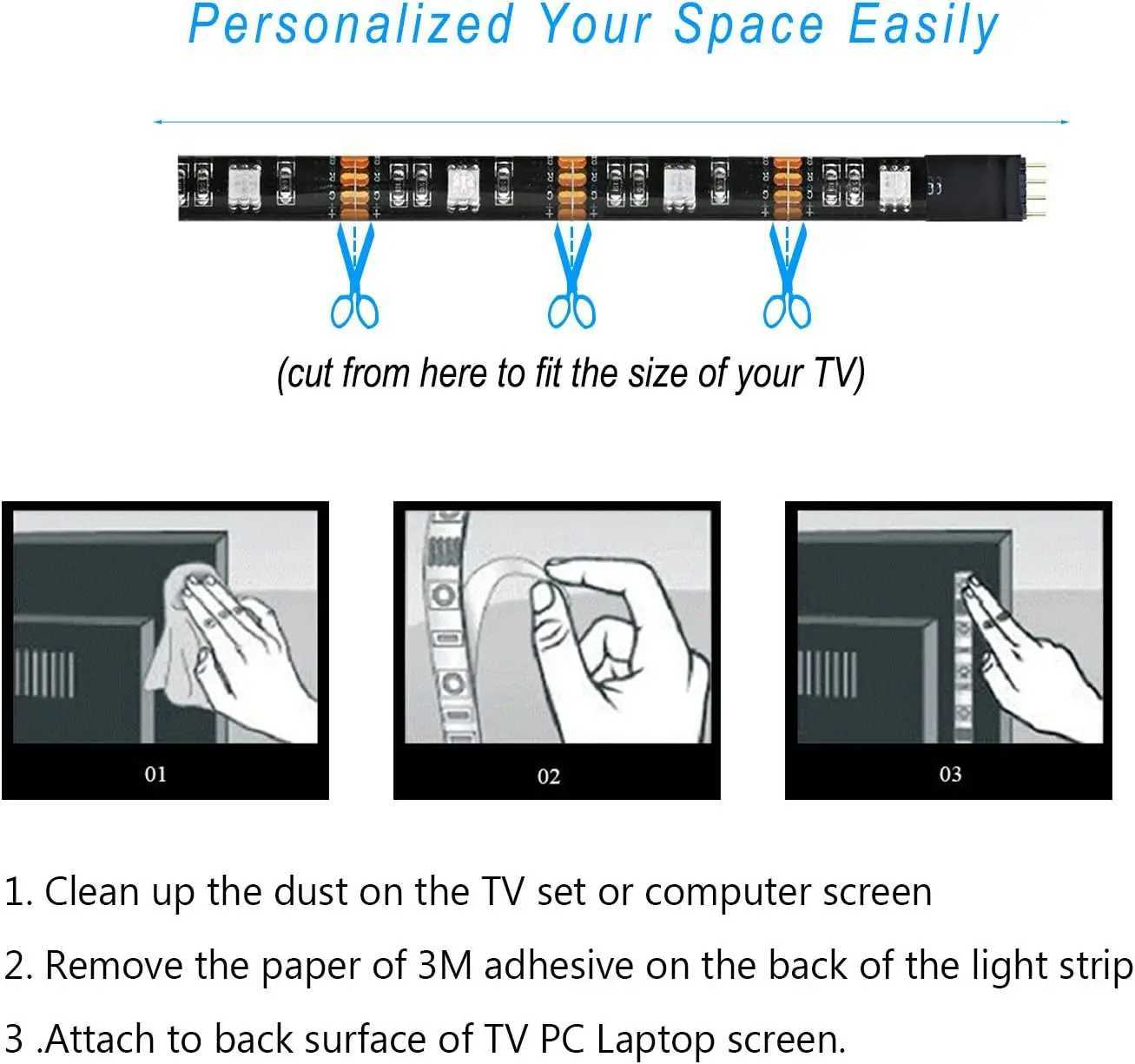 5M LED Strip 5050RGB Light With USB 12V Colorful TV Background Decoration Light Strip 24 Key Remote Control Set W250701