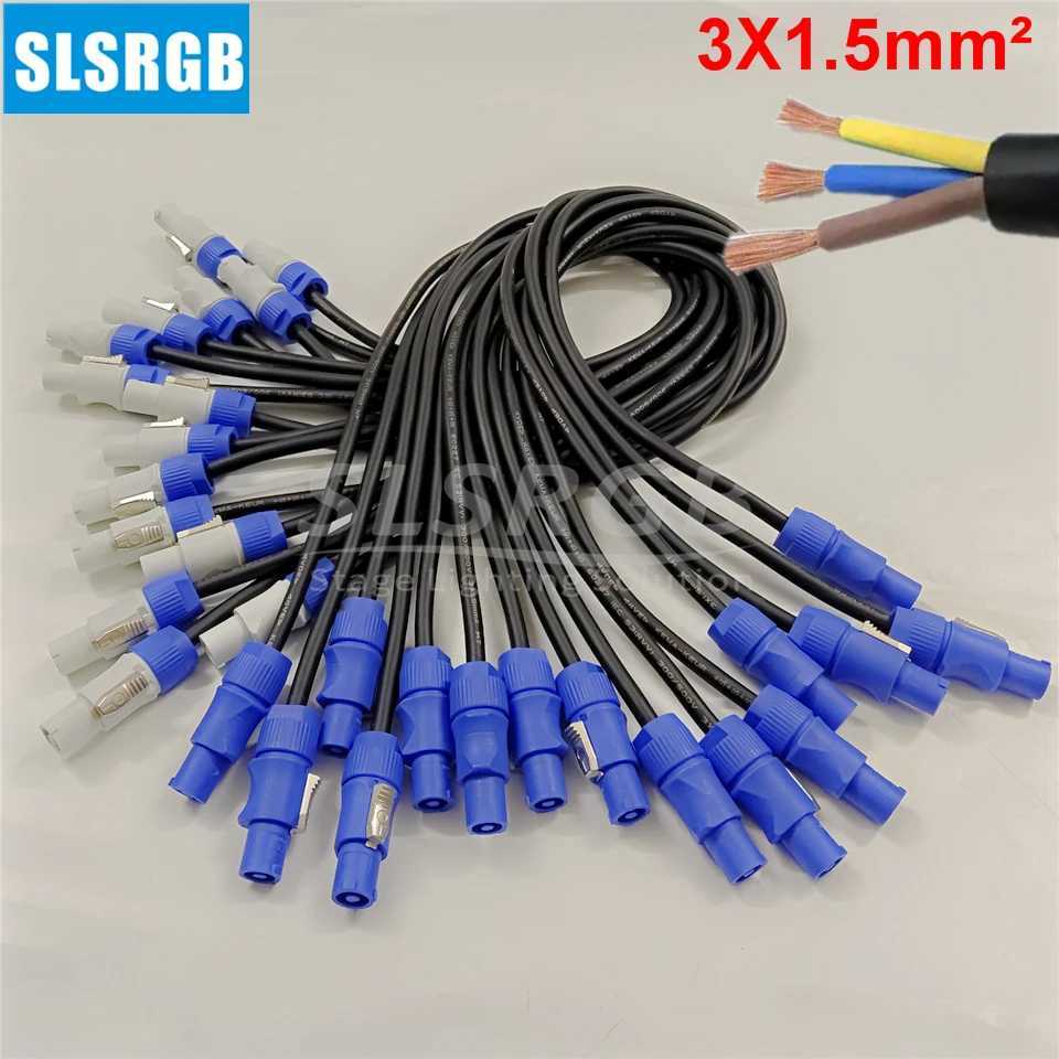 3X1.5mm 1.5SQ copper core 20A Powercon Cable Beam Moving Head Light hand in hand Extension Blue/Grey PowerCon Connector Cable W250701