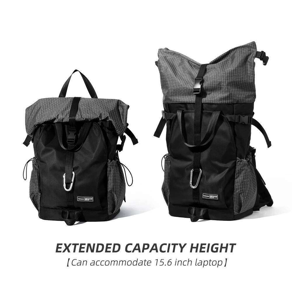 Men's Roll Top Travel Expandable Large Capacity Backpack Waterproof Outdoor Motorcycle Riding Hike Sports Bags