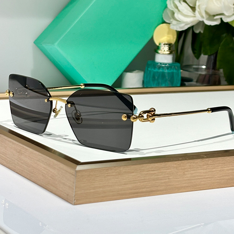 Designer Womens Sunglasses Fashion Rimless Square Eyewear TF3088 Luxury Mens Sunglasses Outdoor Goggles UV400 Protection Glasses With Box