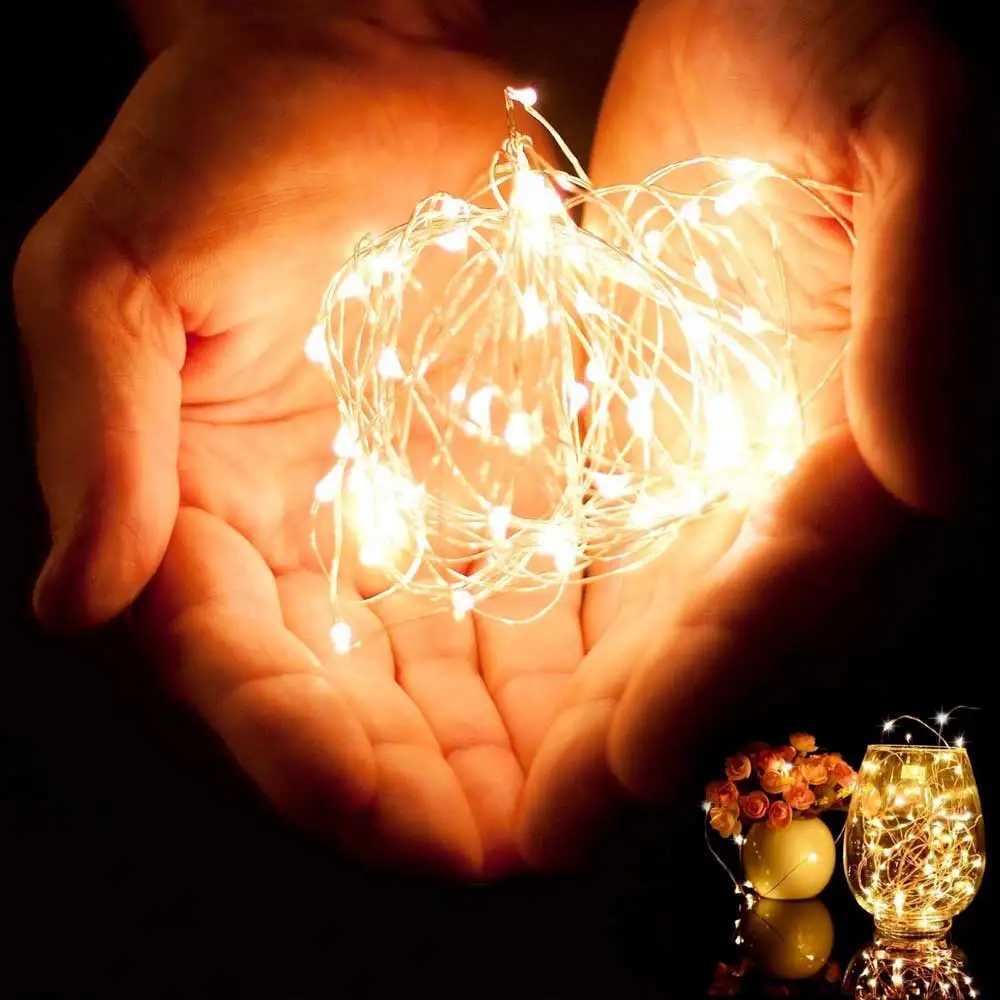 USB LED String Lights Copper Silver Wire Garland Light 5/10/20M Waterproof Fairy Lights For Christmas Wedding Party Decoration W250701