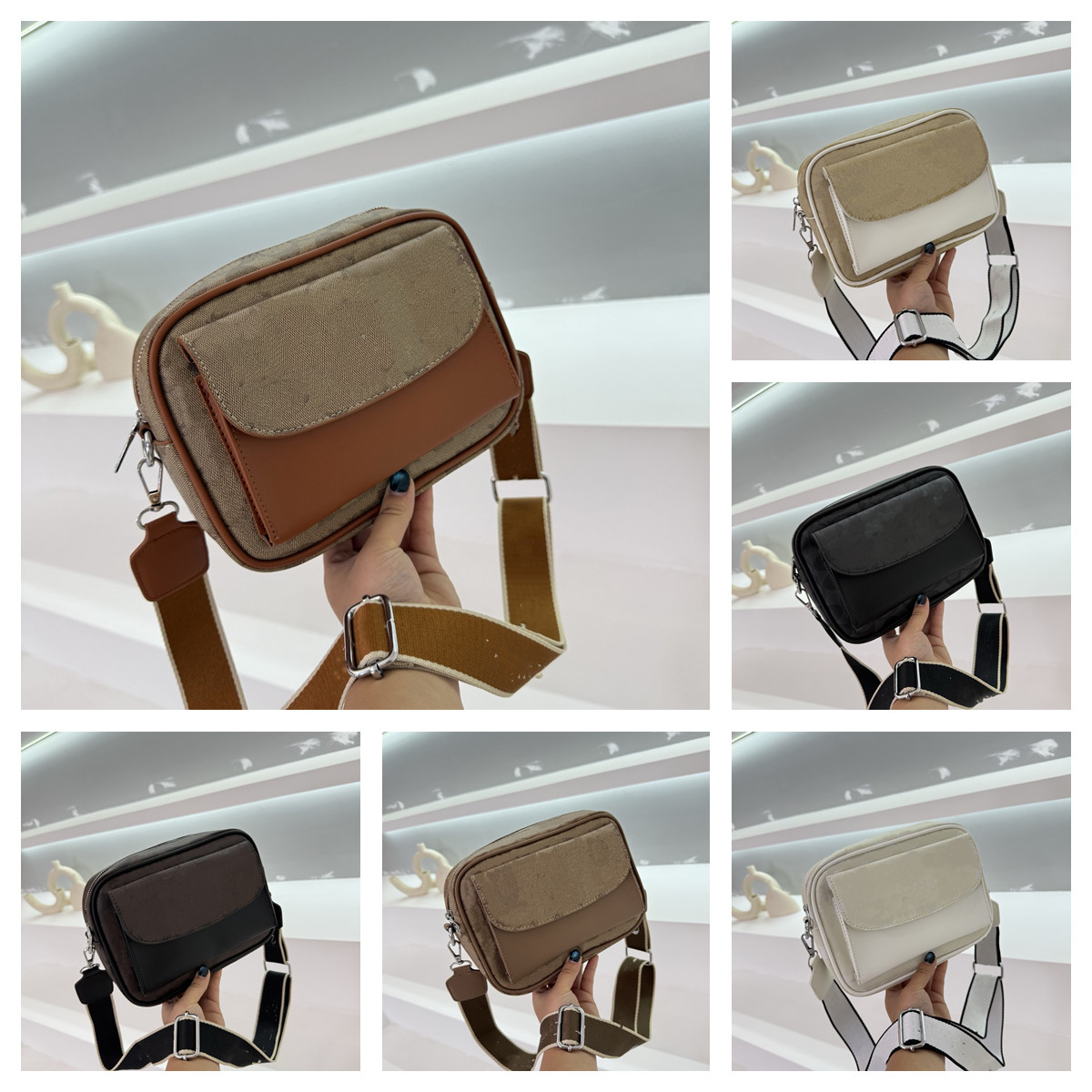 Classic Sign CHARTER 24 flip crossbody bag Mens Women Leather Messenger Man square Tote Purse Designer Handbags Shoulder Bag Satchel Hobo Card Hold Wallet Cell Phone