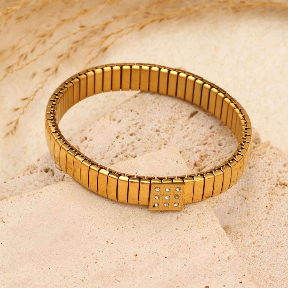 Hot Designer Bracelet Women's Luxury Jewelry New Titanium Steel Elastic Bracelet Strawberry shaped Diamond Set Renaissance Popular Diamond Set El