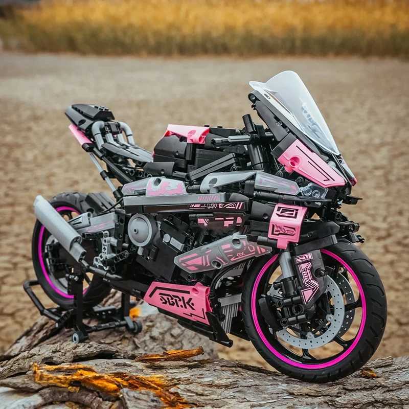 Technical Pink Motorbike MOC 1000RR Building Blocks Model Vehicle Assemble Bricks Motorcycle Racing Car Toys Gift For Adults Kids XJ250702