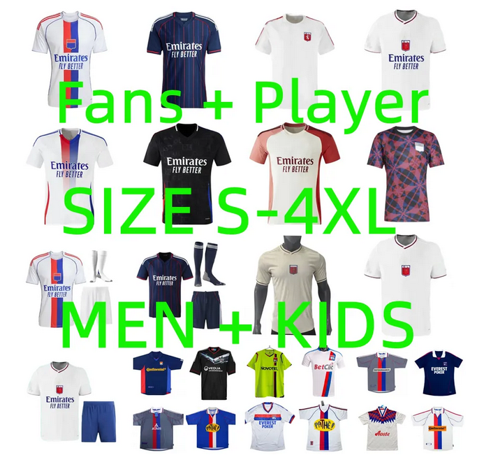 Special Lyon Maillot 2025 2026 75-Year Anniversary Kit Soccer JerseyS 25 26 Olympique Lyonnais DEMBELE CAQUERET OL AOUAR BARCOLA CASTELLO JR football shirts