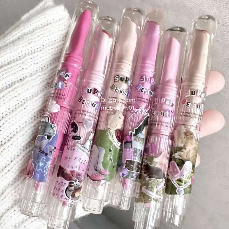 1pcs Flortte Love Shape Lipstick Flower Jelly Water Gloss Clear Light Hydrating Lip Tints Non-stick Cup Korea Cosmetic X250702