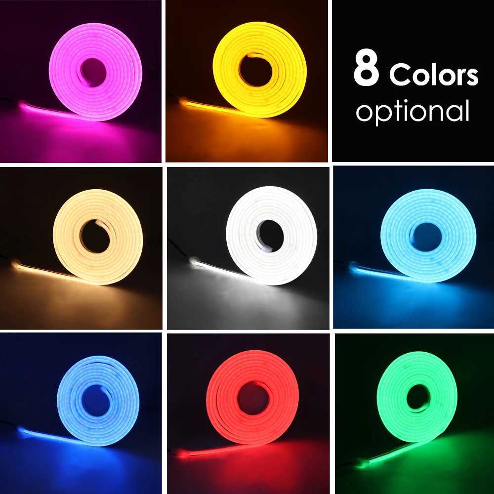 USB Neon LED Strip Light 5V 120LEDs/m SMD 2835 Waterproof Flexible Neon Rope Tape with Battery Box for Home Decoration 0.5-3m W250701