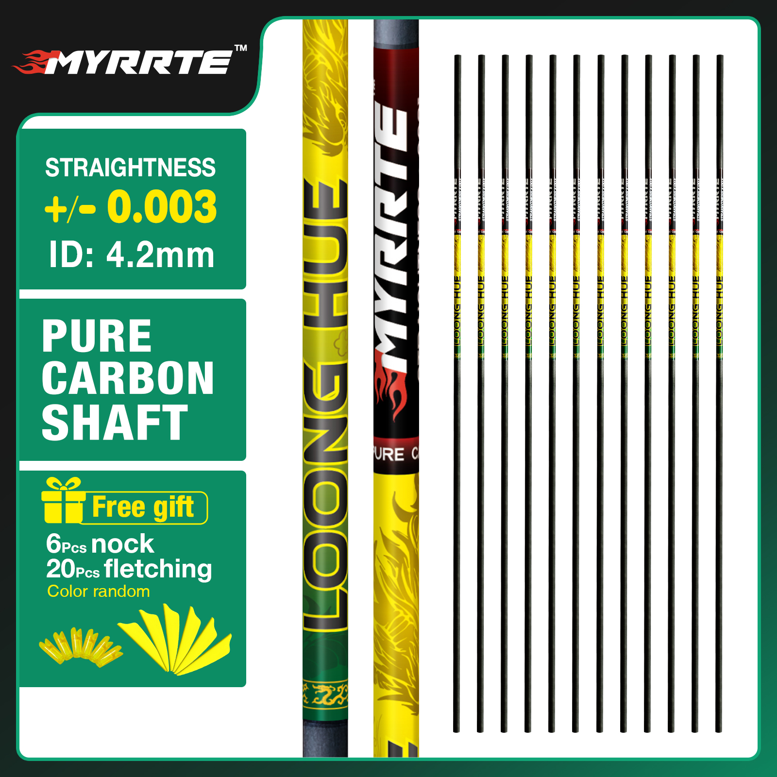31-inch Carbon Shaft DIY 12Pcs +/-.003 Straightness Spine 350-1500 Pure Carbon Arrow Shaft Arrows Hunting Shooting Shaft Can Be Customized