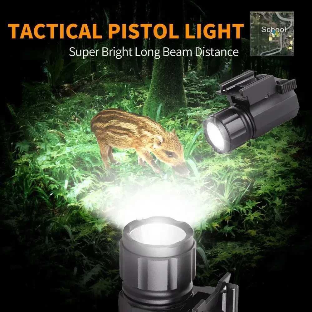 Mini R5 LED Weapon Light Quick Release Rail Mount 20mm Pistol Tactical Strobe Gun Light for Hunting Shooting XJ250701