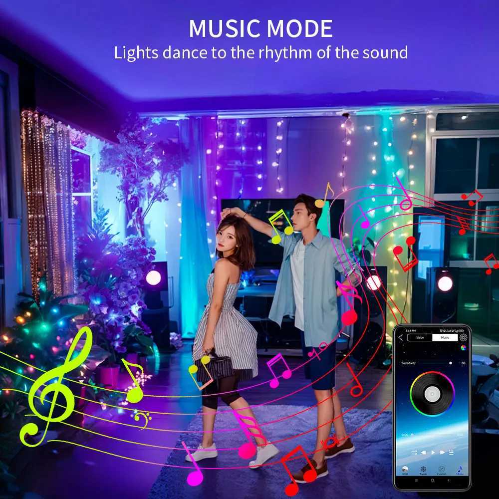 WS2812B RGBIC LED Strip String Copper Wire WS2812 Individually Addressable Party Wedding Garland Decoration Christmas Lights DC5V/12V W250701