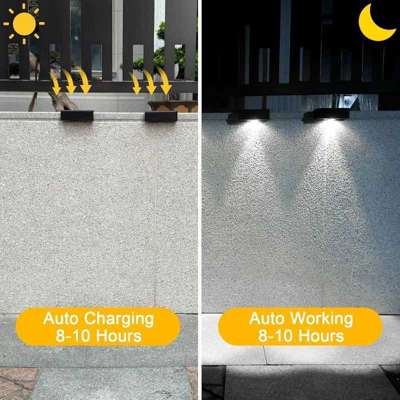 1/2/4/6 Solar Light Set for Outdoor Stairs Outdoor Staircase Waterproof Solar Light Set Staircase Courtyard XJ250624