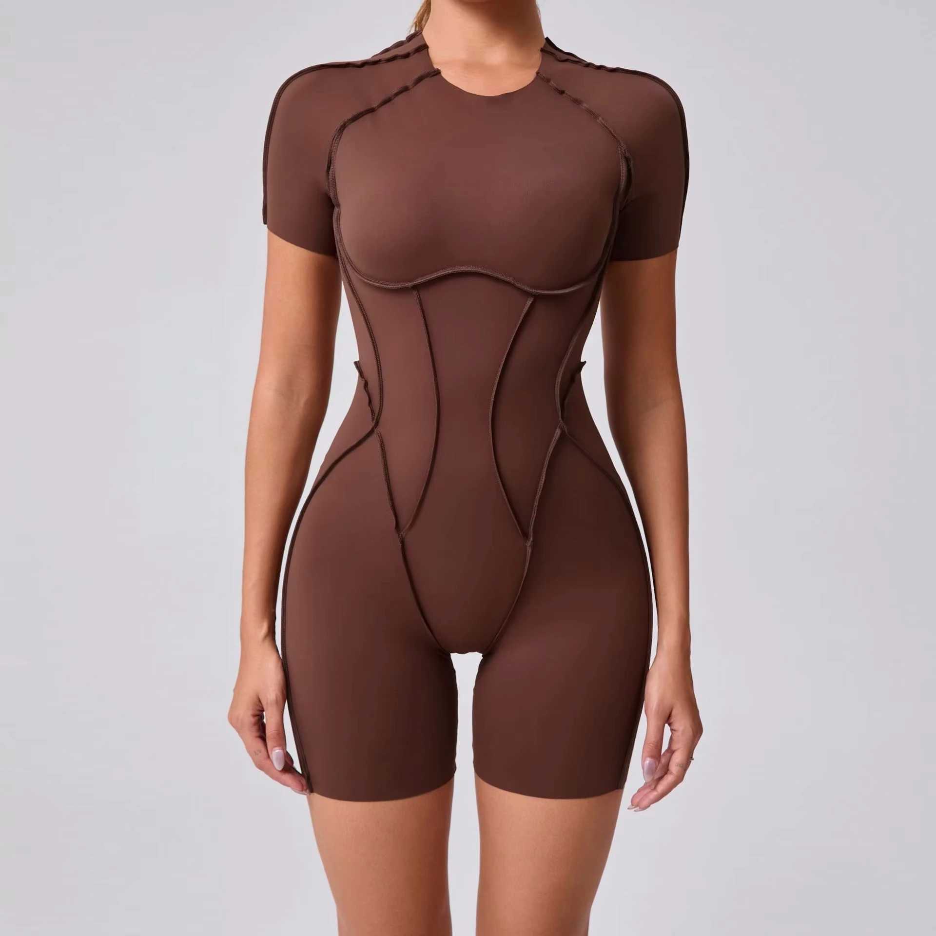Sexy Backless Jumpsuit One-Piece Sport Fitness Workout Set Women Sports Fitness Rompers Sportswear Stretch Workout Bodysuits R250701