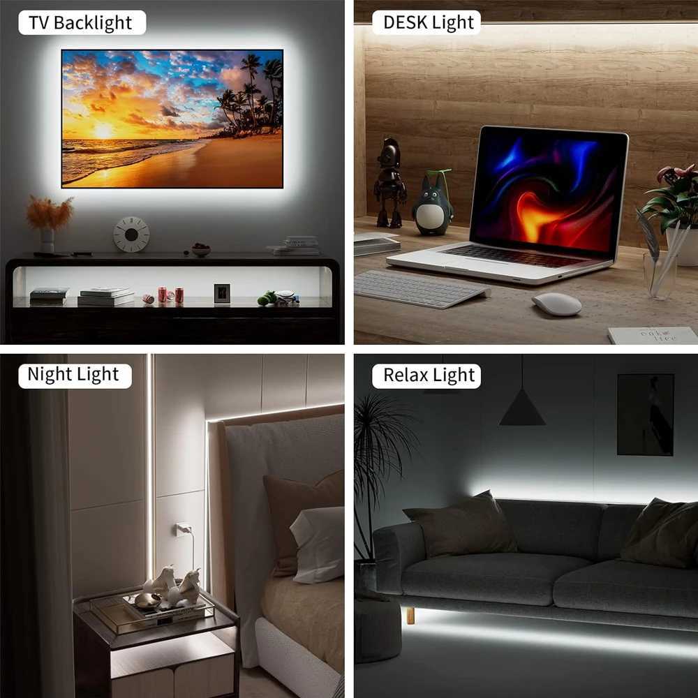 USB Homekit WiFi COB LED Strip 5V 1m 2m 3m 4m 5m Warm White Flexible Dimmable Wardrobe Showcase TV Lighting Siri Voice Control W250701