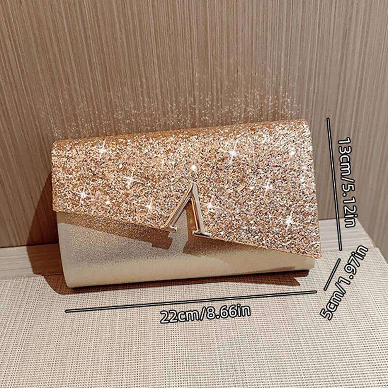 Designer Bag Luxury Bag Women Evening Shinny Handbag Ladies Glitter Sequin Clutch Purse Chain Shoulder Crossbody Bag For Wedding Party Xa32zd