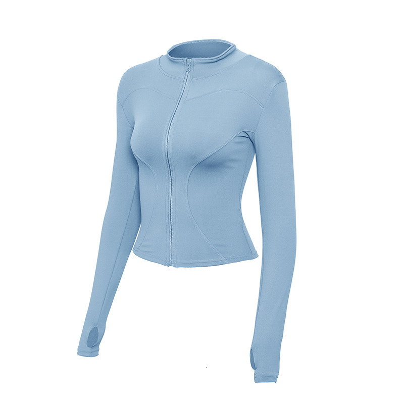 Spring and Autumn Lulu Women's Clothing Sports Top Running Fitness Shirt Long Sleeve Yoga Zipper Jacket