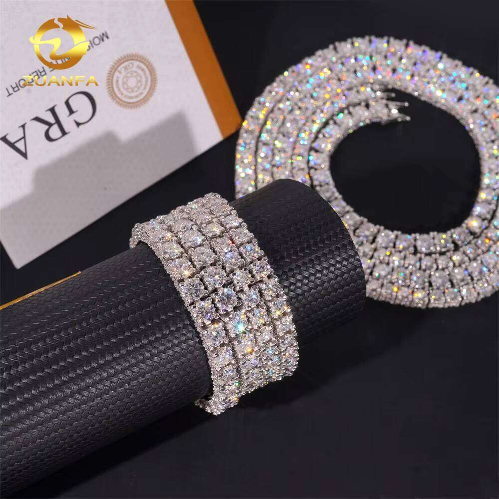 5Mm 65Mm GRA Certificate VVS Silicon Stone Inlaid Dia Side Ice Tennis Sier HipHop Jewelry Chain