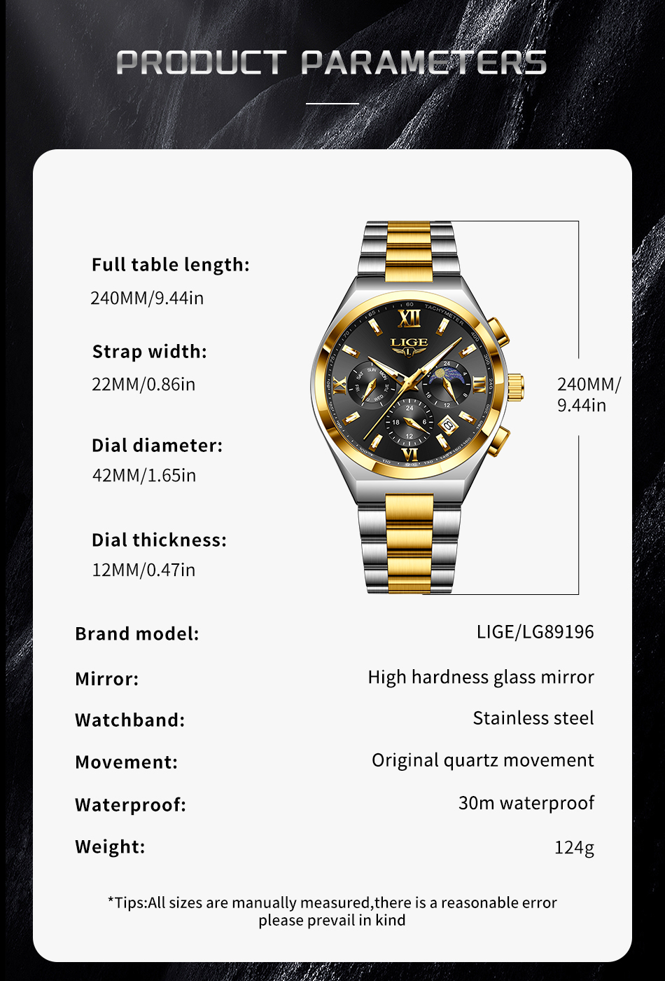 LIGE Quartz Watch Waterproof Watch Top Men Brand watch Universal Style Square Case Fashion Business Watch Holiday Gift Teen Watch Student Watch