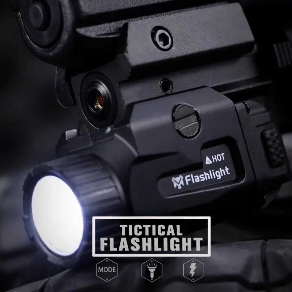 800 Lumens Pistol Light Rechargeable Flashlight with Strobe Mode Weapon Gun Light for Picatinny and GL Rails XJ250701