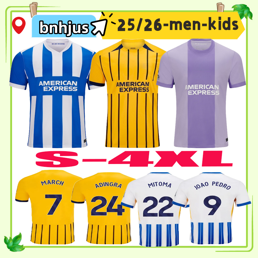 2025 2026 JOAO PEDRO football shirts men kids Kits soccer jerseys fans player MITOMA ANSU FATI MAUPAY ADINGRA FERGUSON GROSS BUONANOTTE HINSHELWOOD MARCH sock sets