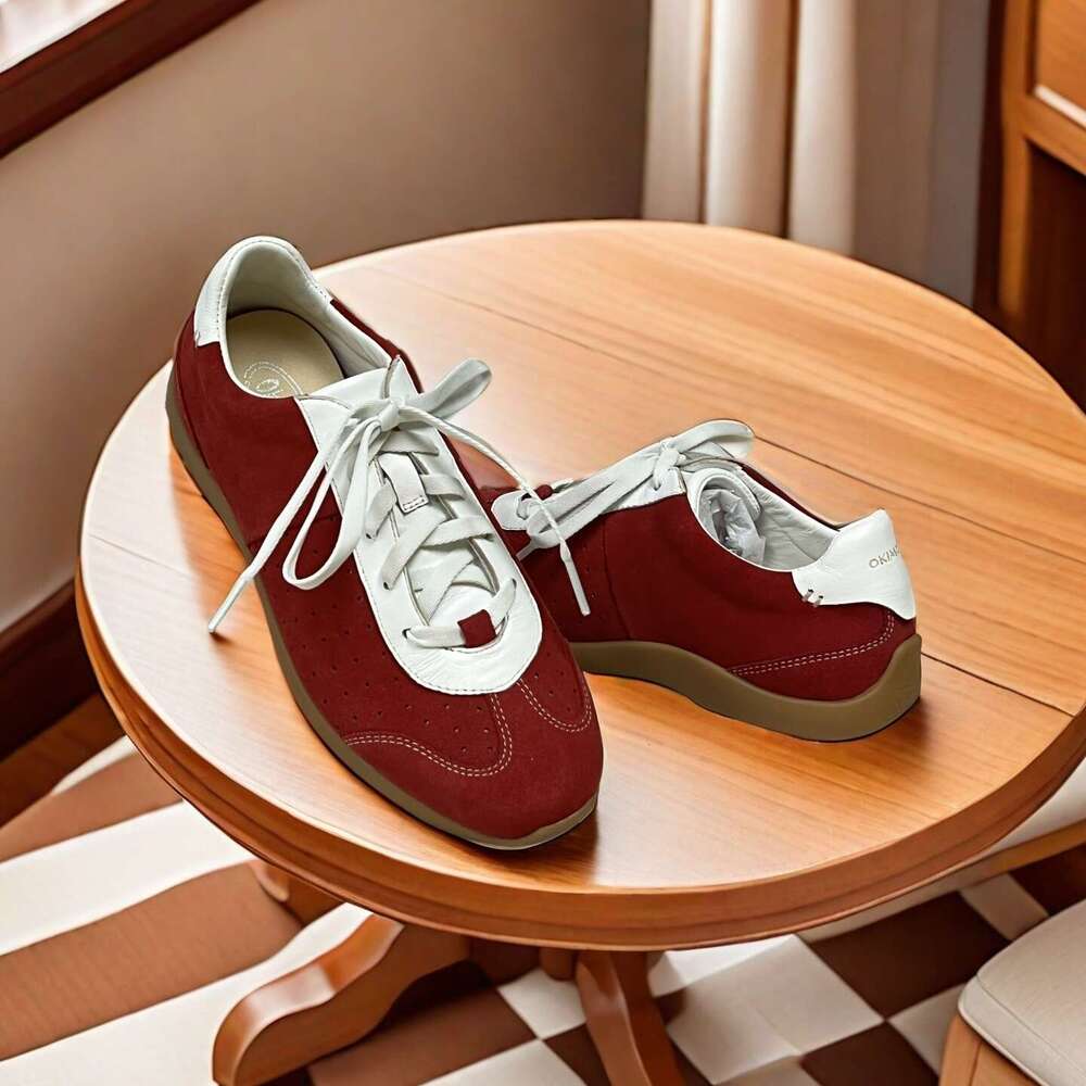 Classic Red Casual Skate Shoes - Comfortable and Stylish Low-Top Design Okimoz