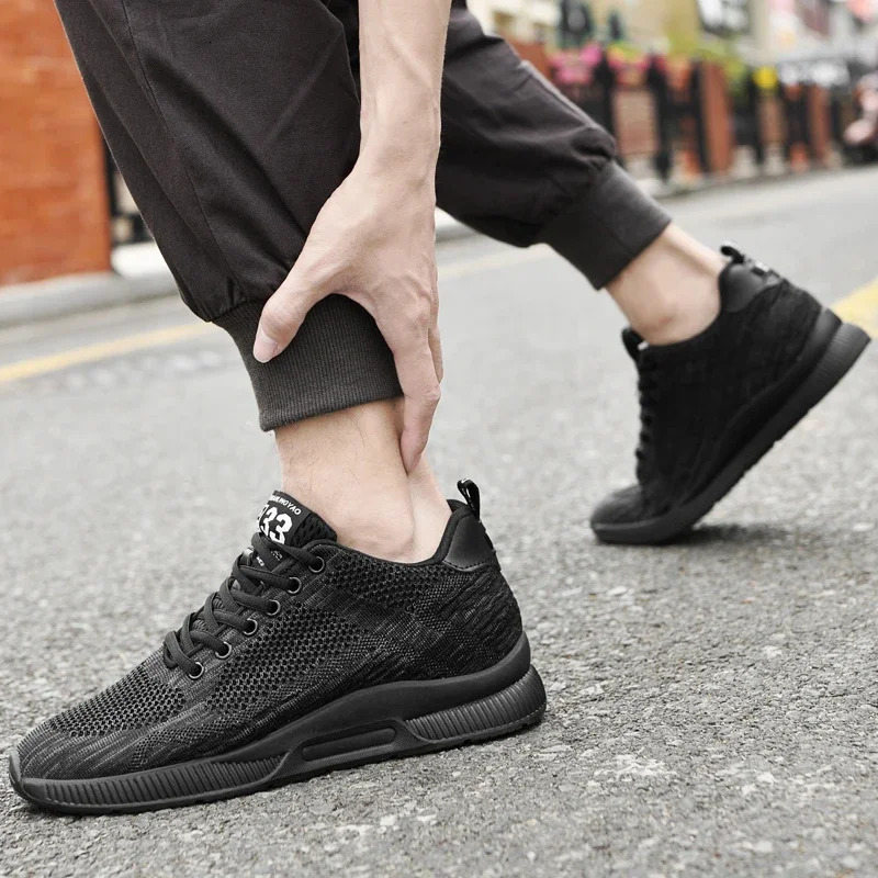 Men Sneakers Elevator Shoes Hidden Heels Breathable Heightening Shoes For Men Increase Insole 6CM Sports Casual Height Shoes 48 250626