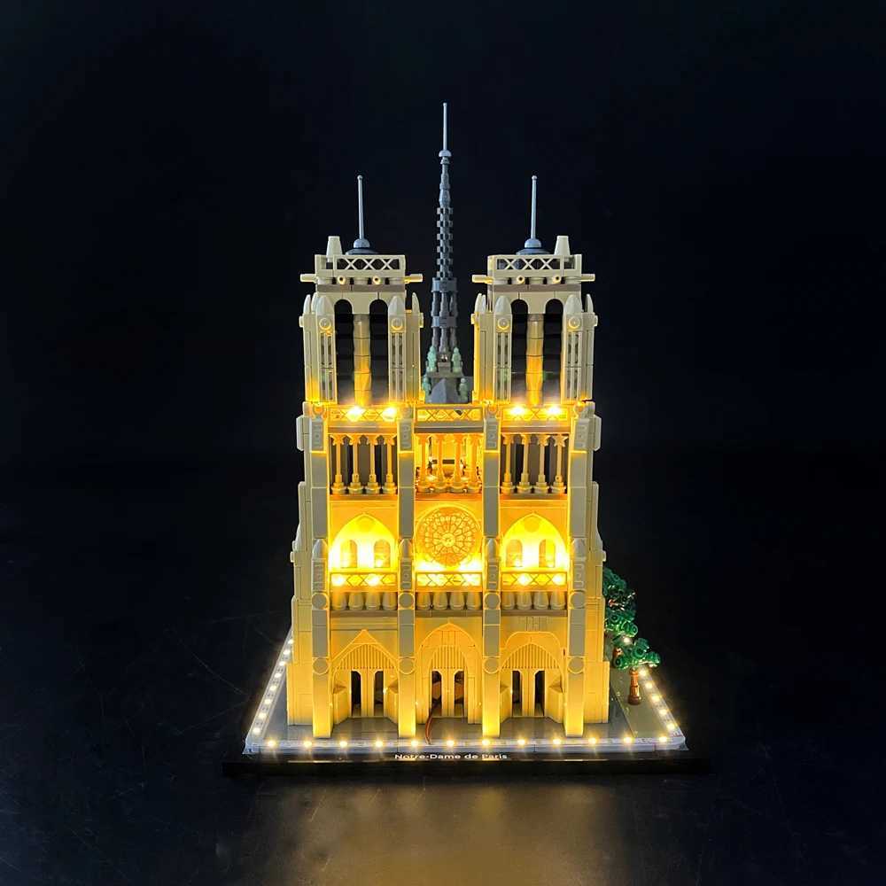 BYB LED Light Kit For 21061 Notre-Dame de Paris Building Blocks Decorative Lamp Remote Control Not Included Building XJ250702