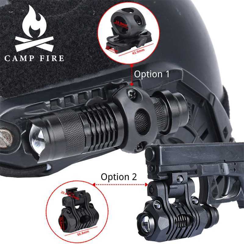Tactical Helmet Light FAST Helmet Flashlight Strobe Telescopic Zoom Survival Safety Lamp With Hat Clamp Holder Camping Hunting XJ250701