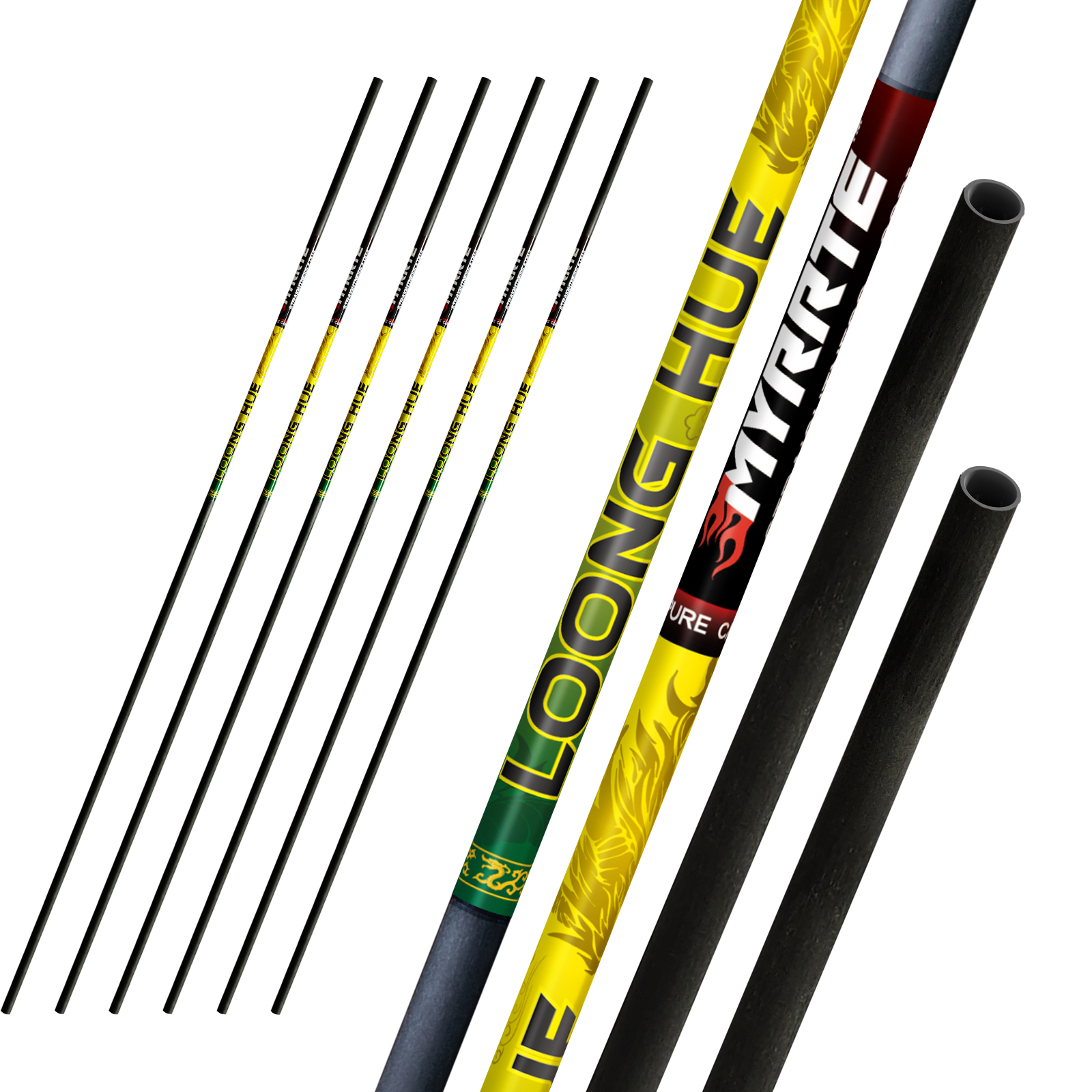31-inch Carbon Shaft +/-.003 Straightness Spine 350-1500 DIY Pure Carbon Arrow Shaft Arrows Hunting Shooting Shaft Can Be Customized 6Pcs